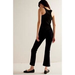 NWOT Free People In My Feelings Velvet Crop Slim Flare Pants